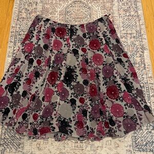 Cotton silk patterned colorful pleated  skirt size 10